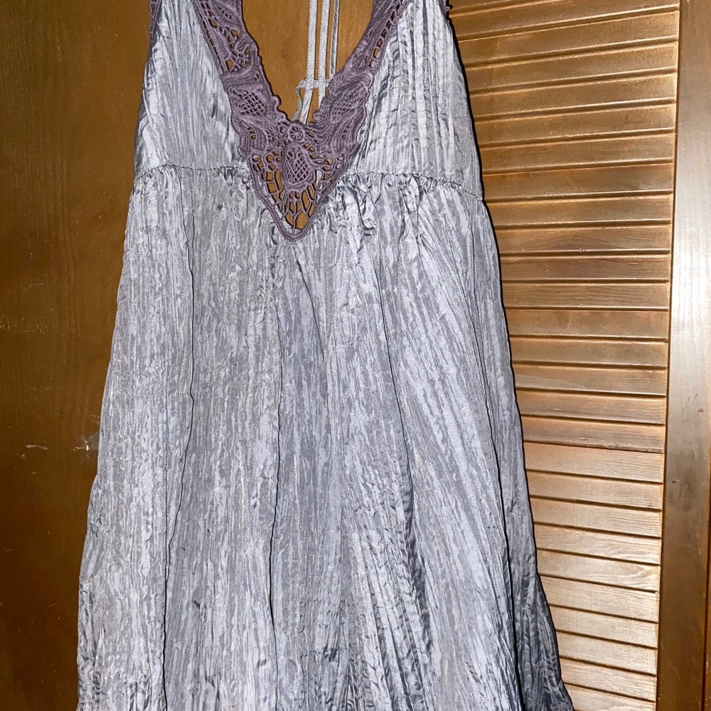 Free  people one adella slip dress mini blue